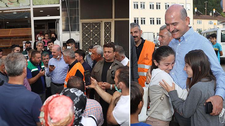 Bakan Soylu, Şenpazar'da incelemelerde bulundu