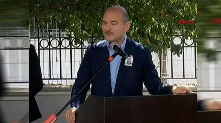Bakan Soylu'dan şehit polisin cenaze töreninde açıklama