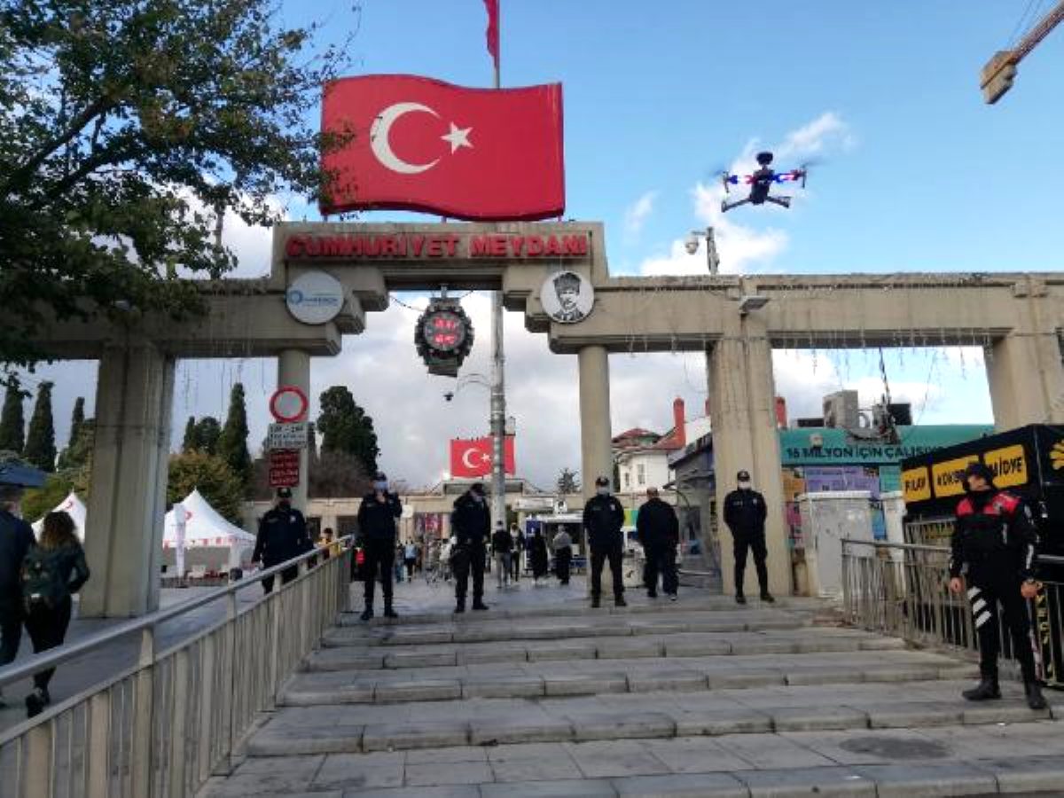 Bakırköy'de drone destekli koronavirüs denetimi