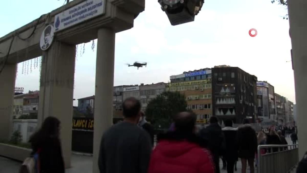 Bakırköy'de drone ile sigara ve maske denetimi