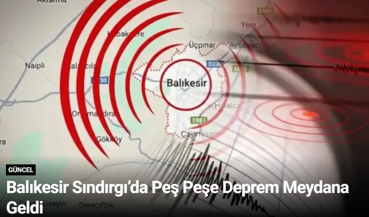 Balıkesir Sındırgı’da Peş Peşe Deprem Meydana Geldi