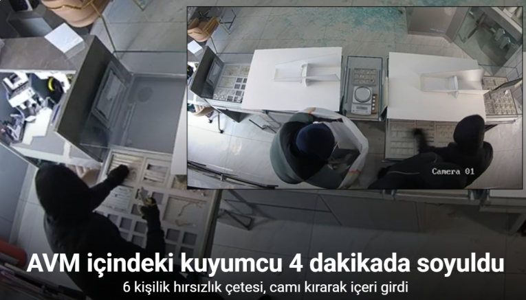Başakşehir’de AVM içindeki kuyumcu 4 dakikada soyuldu