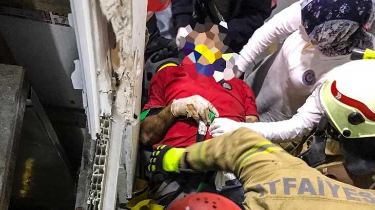 Başakşehir'de asansör boşluğuna düşen adam kurtarıldı