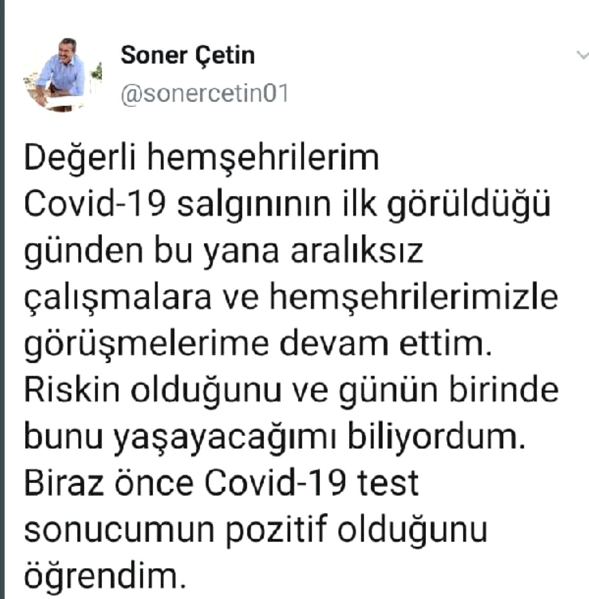 Başkan Çetin, koronavirüse yakalandığını duyurdu