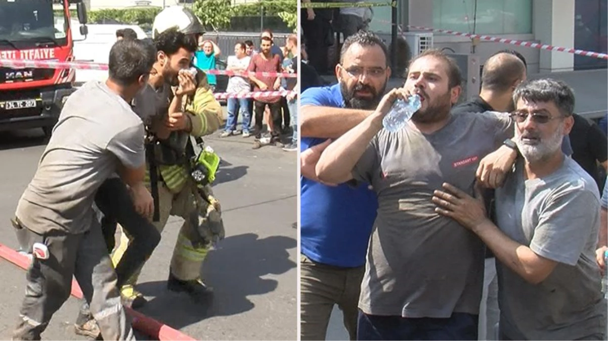 Bayrampaşa'da iş merkezindeki yangında mahsur kalan işçiler, odaya saklanarak hayatta kalmışlar