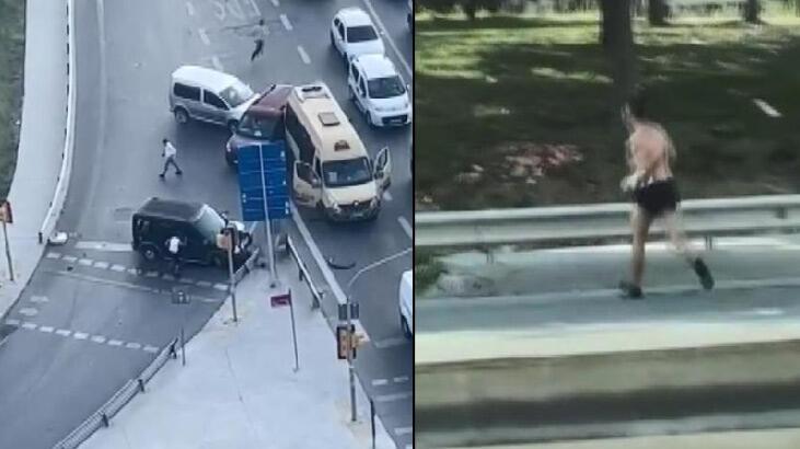 Bayrampaşa'da silahlı kavga sonrası kaza yarı çıplak halde kaçtı