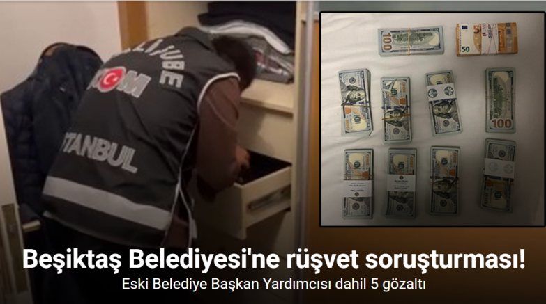 Beşiktaş Belediyesi’ne yürütülen soruşturmada 5 gözaltı