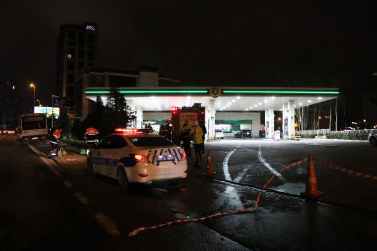 Beşiktaş'ta kontrolden çıkan cip benzin istasyonuna girerek takla attı