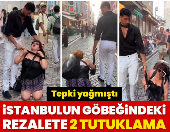 Beyoğlu'nda kadının boynuna tasma takıp gezdirdi: 2 tutuklama