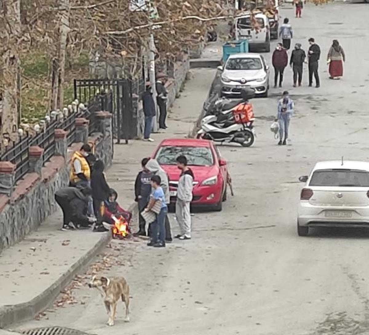Beyoğlu'nda sokağa çıkma kısıtlamasında çocuklar dışarı çıktı