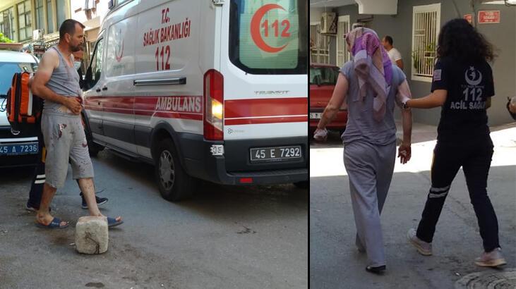 Bıçakla kendisini yaralayan eşinin elinden bıçağı almak istedi! Kendi de yaralandı