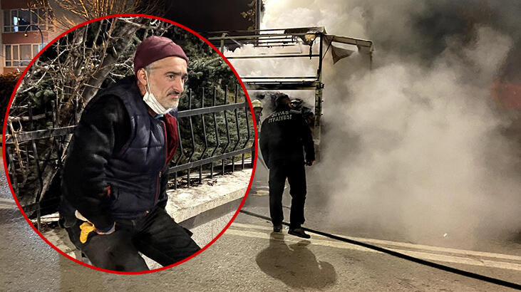 Bir anda alev topuna döndü! Çaresizce izledi