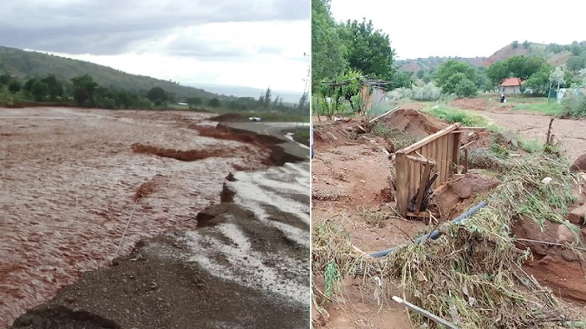 Bir haftada 2. sel! Kırıkkale'de birçok köyde yollar çöktü, hayvanlar telef oldu
