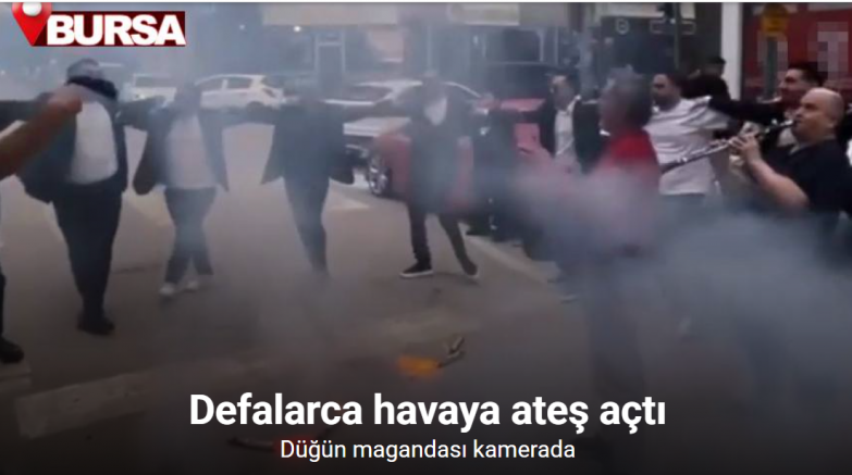 Bursa’da düğün magandası kamerada