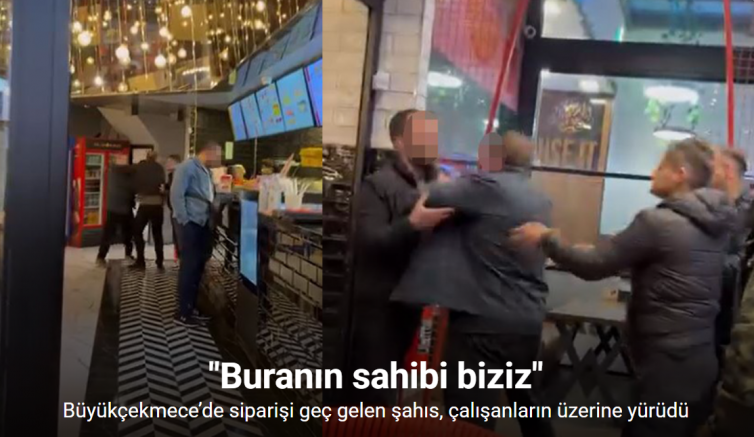 Büyükçekmece’de siparişi geç gelen şahıs, çalışanların üzerine yürüdü