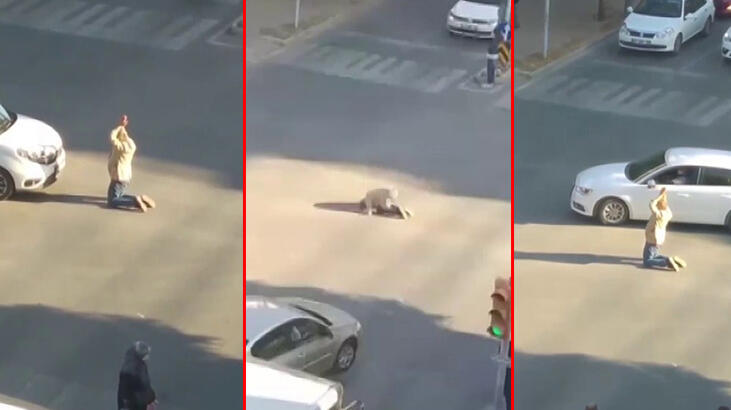 Cadde ortasında ne yaptığına kimse anlam veremedi!