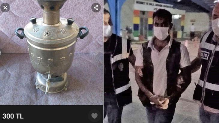 Çalınan semaverinin internette satışa çıkarıldığını görüp, şüpheliyi polise yakalattı