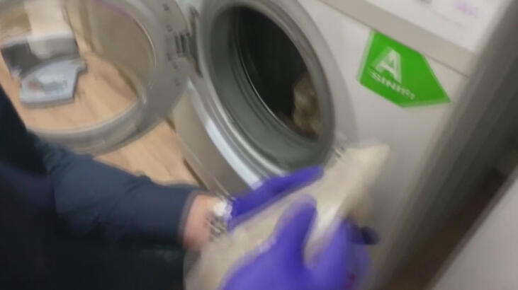Çamaşır makinesinden bile çıktı!