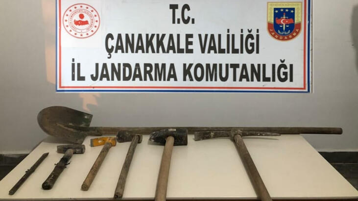 Çanakkale'de kaçak kazı operasyonu: 2 gözaltı