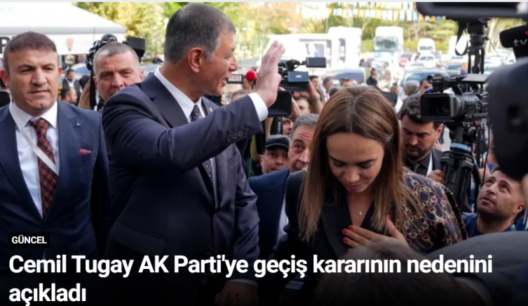Cemil Tugay AK Parti'ye geçiş kararının nedenini açıkladı