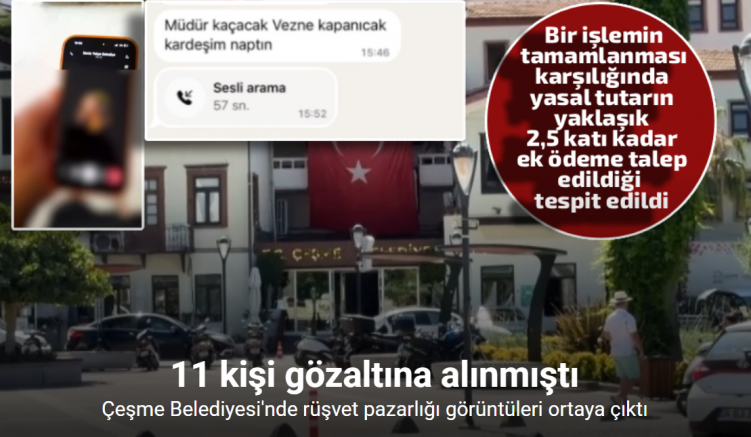 Çeşme Belediyesi’nde rüşvet pazarlığı görüntüleri ortaya çıktı