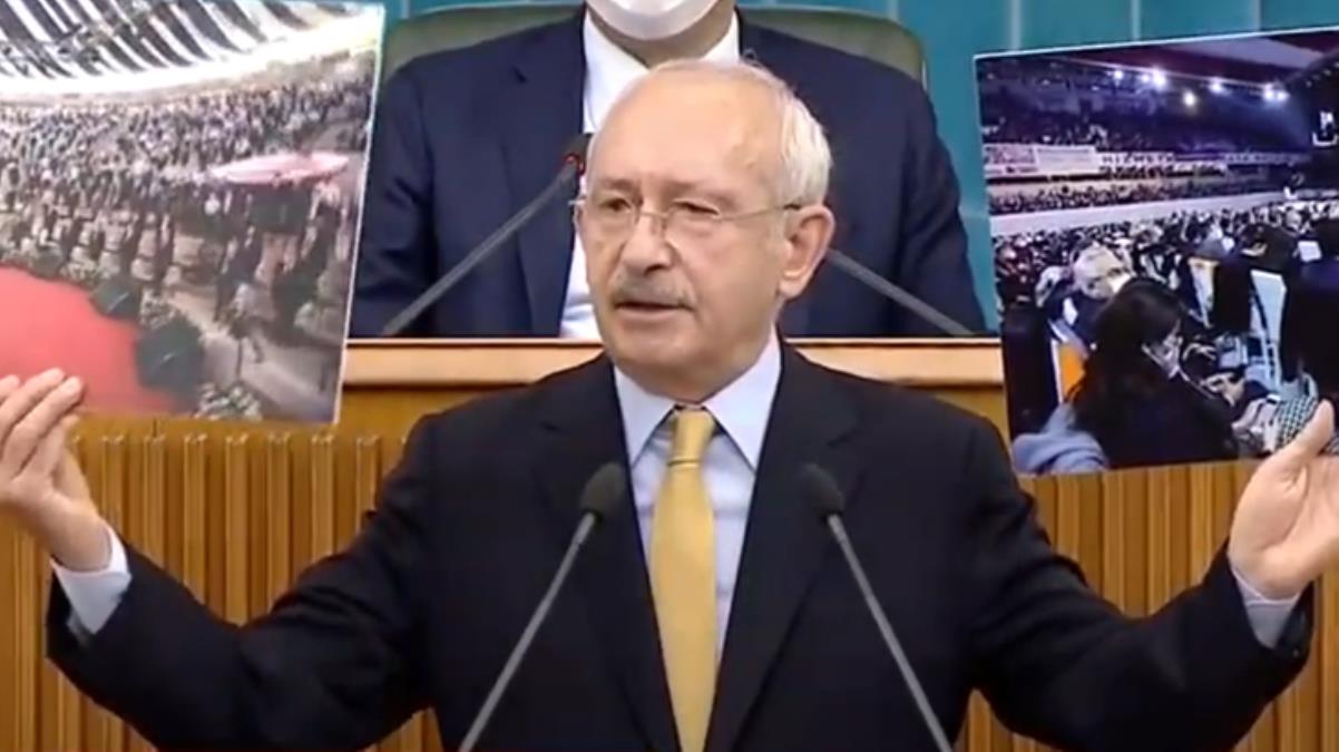CHP lideri Kılıçdaroğlu, parti grubunda iki fotoğraf gösterdi: Vatandaşa hangisi örnek?