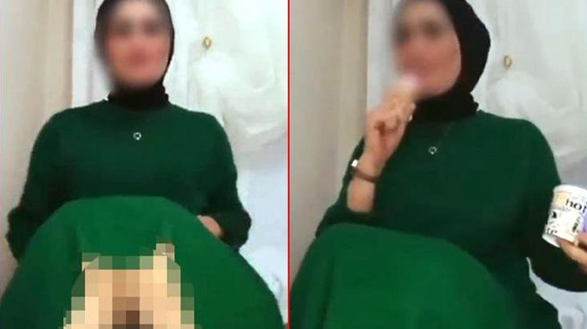 Çocuğun yanında erotik yayın yapan kadın gözaltına alındı