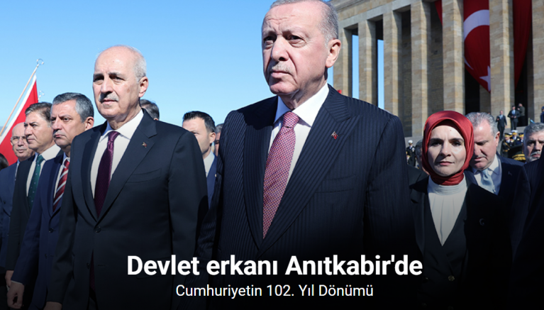 Cumhurbaşkanı Erdoğan başkanlığındaki devlet erkanı Anıtkabir’i ziyaret etti