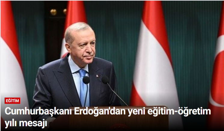 Cumhurbaşkanı Erdoğan'dan yeni eğitim-öğretim yılı mesajı