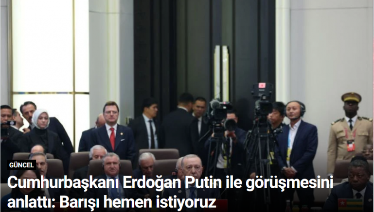 Cumhurbaşkanı Erdoğan Putin ile görüşmesini anlattı: Barışı hemen istiyoruz