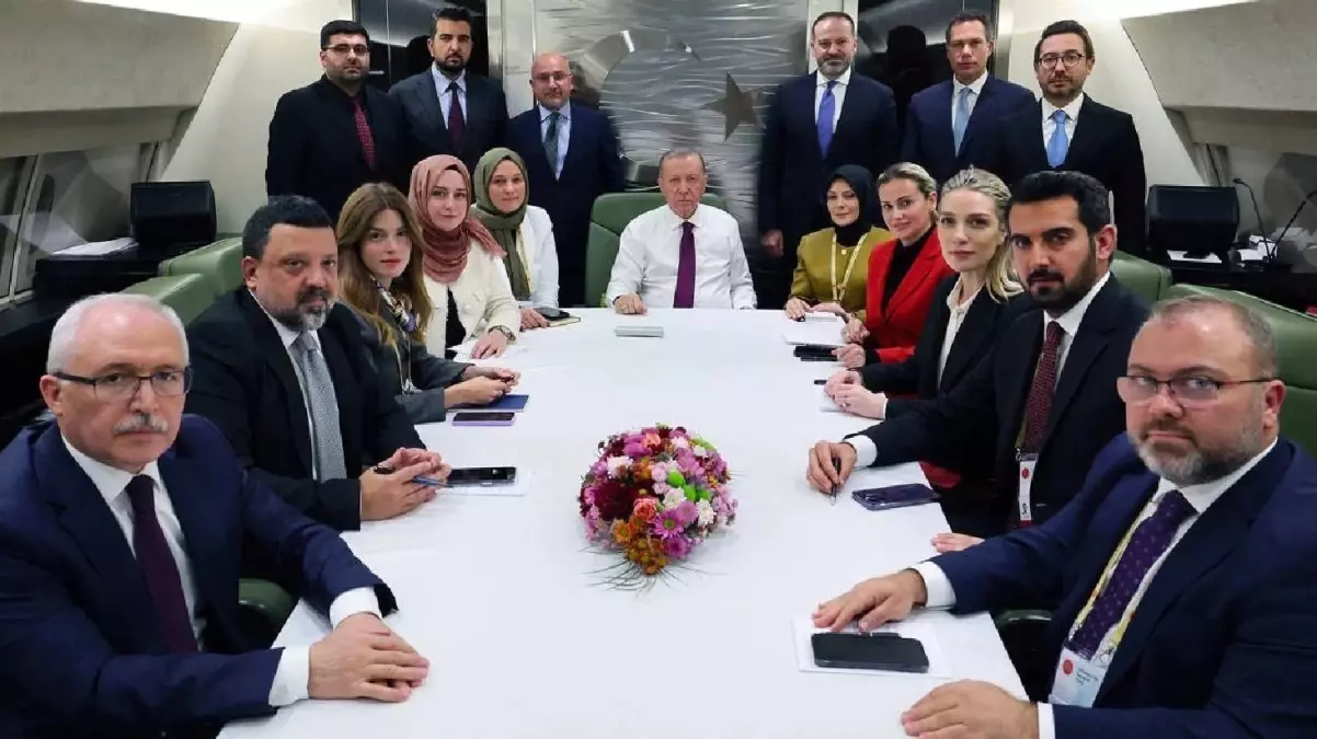 Cumhurbaşkanı Erdoğan'ın uçağında 