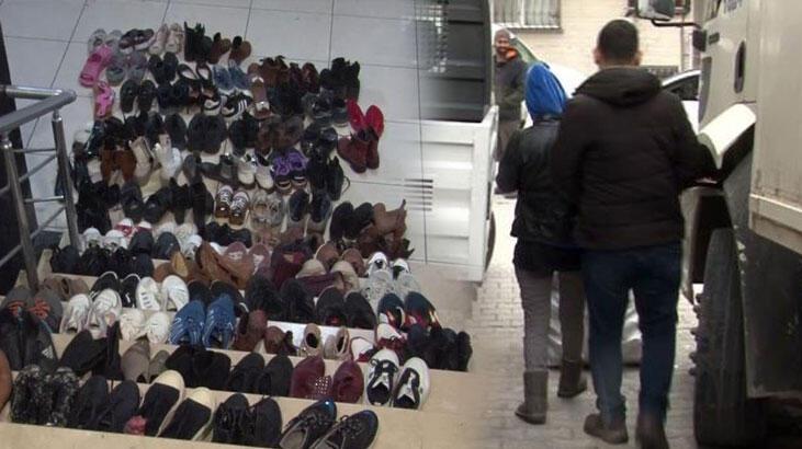 'Çuvallı' lakaplı hırsızın evinden 80 çift çalıntı ayakkabı çıktı