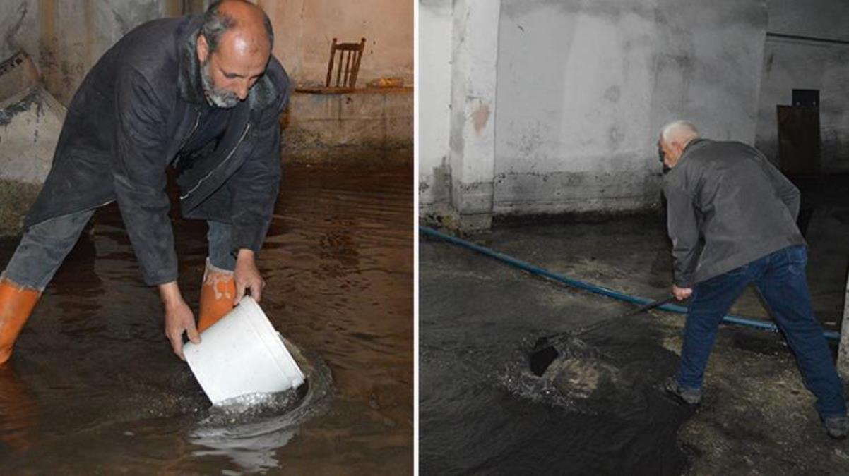 Depremin ardından apartmanın bodrumunu sürekli su basmaya başladı! Aileler binayı terk ediyor