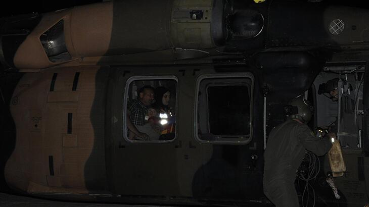 Derecik'te beyin kanaması geçiren çocuk askeri helikopterle hastaneye yetiştirildi