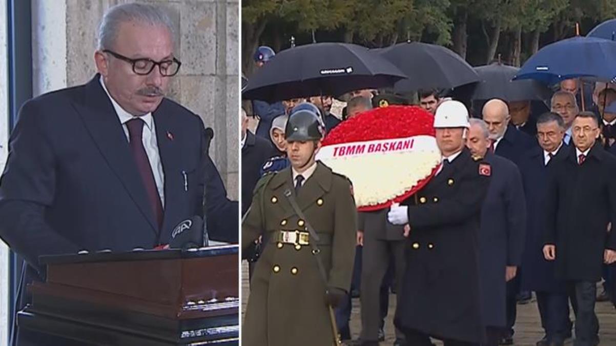 Devlet erkanı 23 Nisan için Ata'nın huzurunda! İşte Şentop'un Anıtkabir defterine düştüğü not