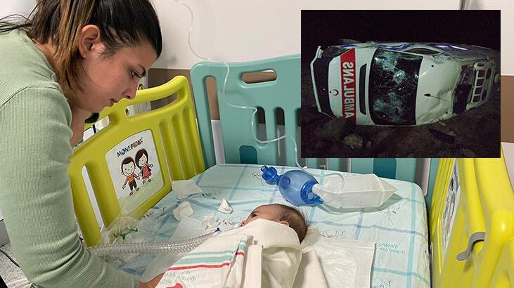 Devrilen ambulansta yaralanan SMA'lı Elif bebek, taburcu oldu