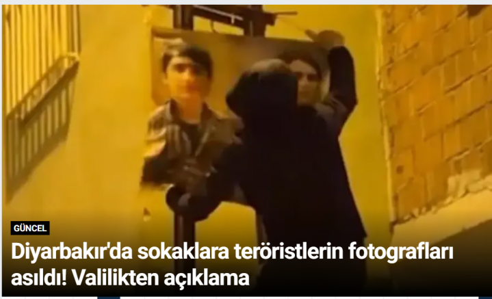 Diyarbakır'da sokaklara teröristlerin fotografları asıldı! Valilikten açıklama