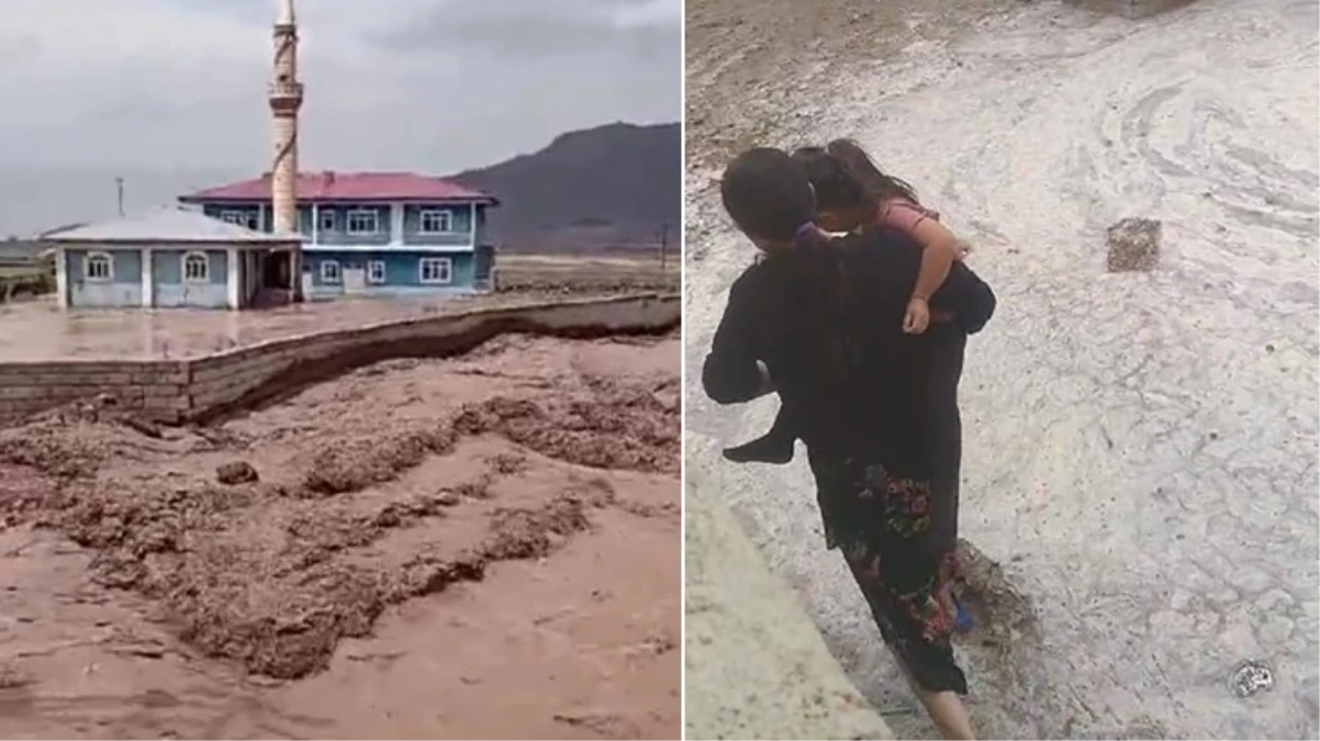 Doğubayazıt'ta sağanak sonrası sel! Evler ve tarım arazileri su altında kaldı