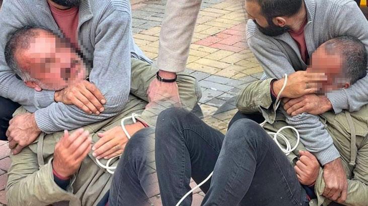Dolandırıcılık şüphelisini esnaf yakaladı! Kaçmasın diye elektrik kablosuyla bağlandı