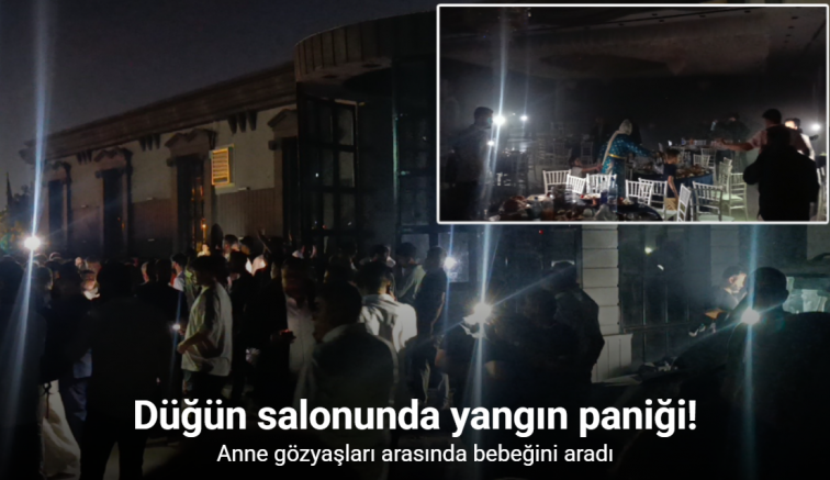 Düğün salonunda yangın paniği: Anne gözyaşları arasında bebeğini aradı