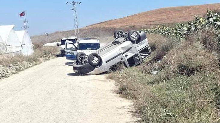 Ehliyetsiz sürücünün kullandığı otomobil takla attı: 1 ölü, 1 yaralı