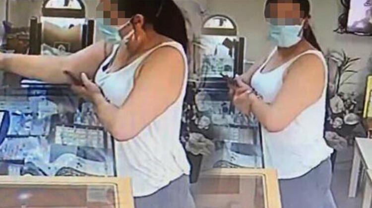 El çabukluğuyla kuyumcuda bilezik çaldı, o anlar kamerada