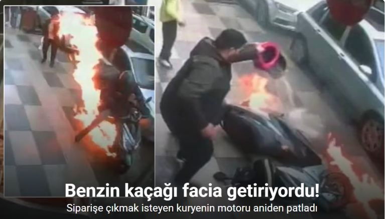 Elazığ’da marşa bastığı anda motoru alev aldı: O anlar kamerada