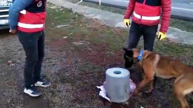 Emanet olarak gönderilen özel tasarımlı silindirden esrar çıktı