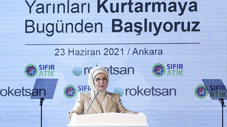 Emine Erdoğan, Roketsan'a 'Sıfır Atık Belgesi' verdi