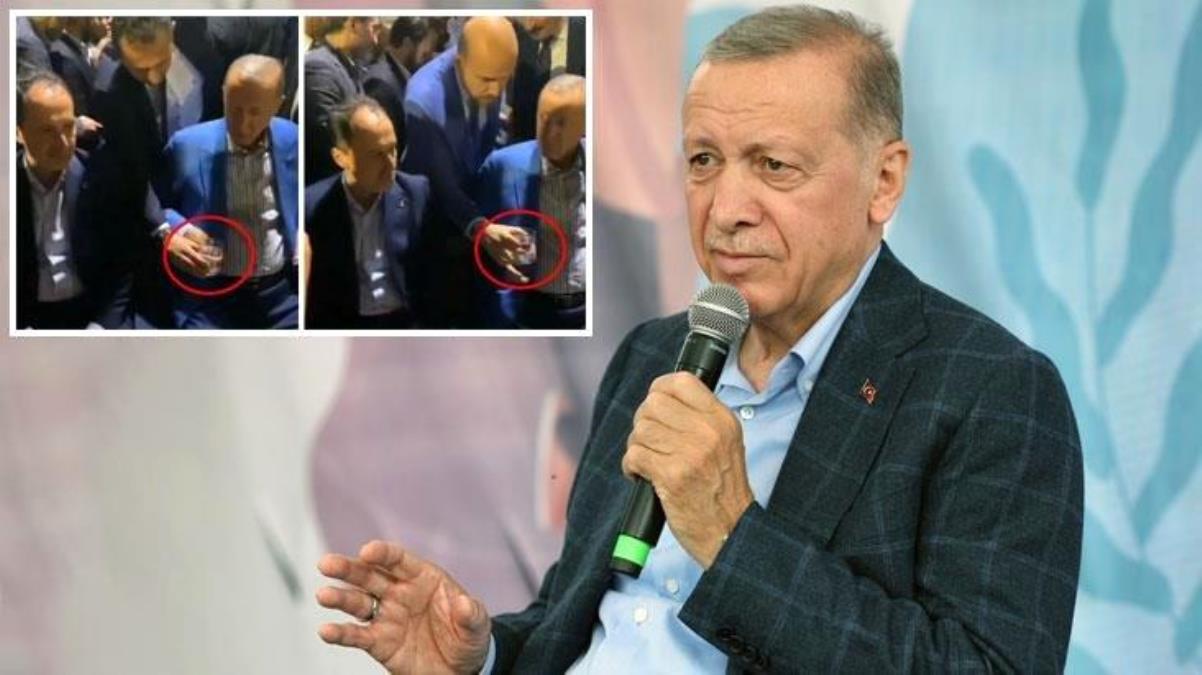 Erdoğan'ın korumasının getirdiği suyu içmediği görüntü sonrası herkes aynı soruyu soruyor