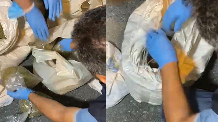 Esenler’de polisin araçta 5 kilo uyuşturucu bulduğu anlar kamerada