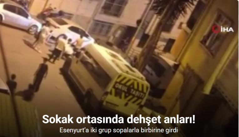Esenyurt’a iki grup sopalarla birbirine girdi; o anlar kamerada