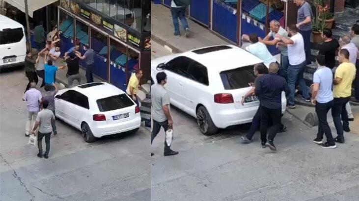Esnaf park yeri için kavga etti, sokak savaş alanına döndü