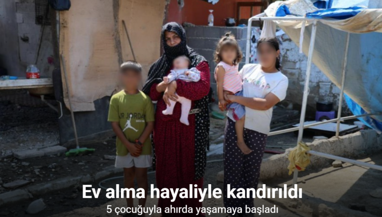Ev alma hayaliyle kandırıldı, 5 çocuğuyla ahırda yaşamaya başladı